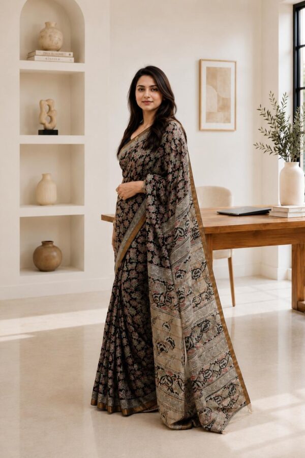 Pure Handloom Mangalagiri Printed Saree