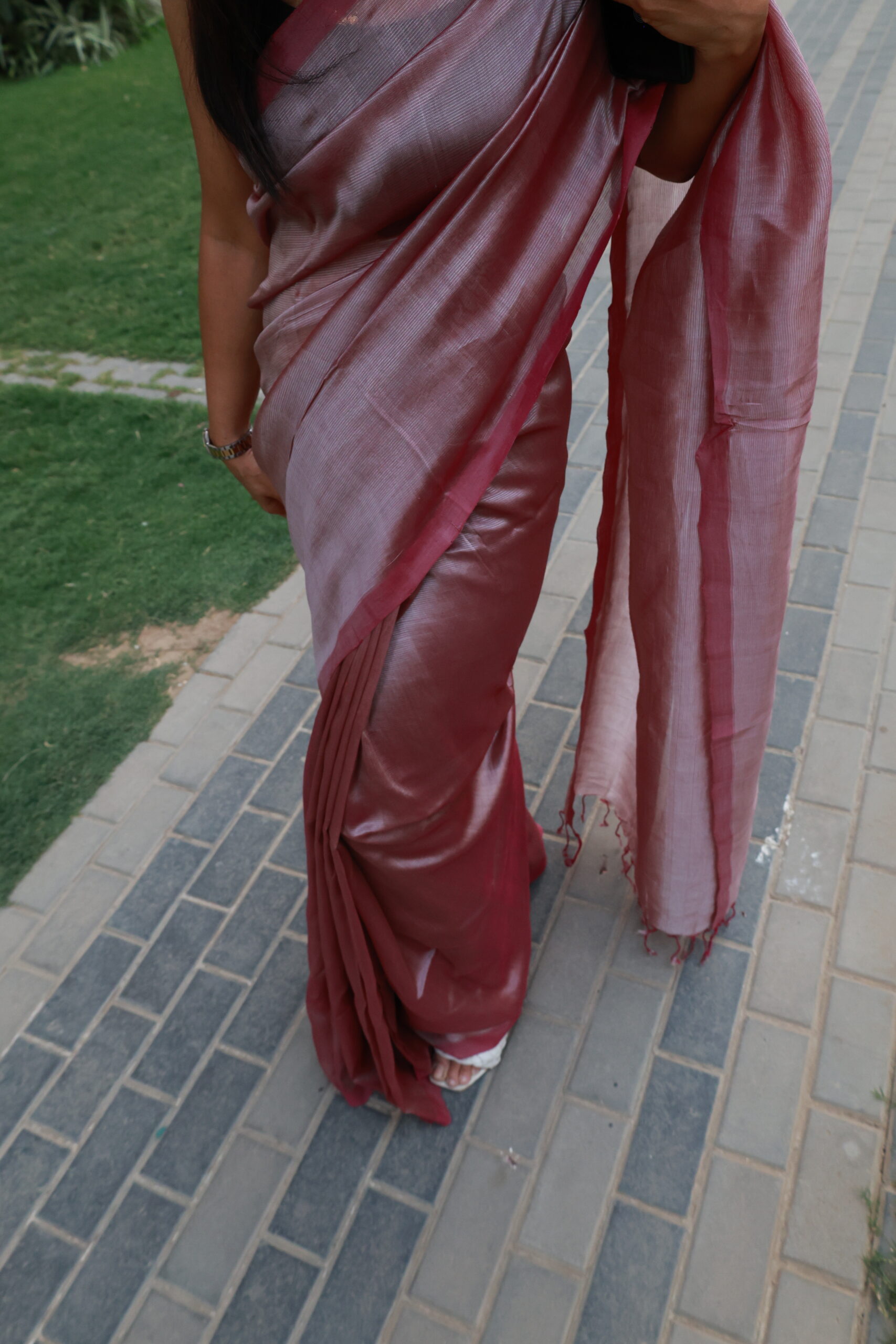 Pure Handloom Mangalagiri Saree - Image 3
