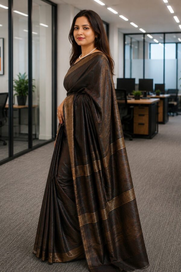 The Authority – Black Tussar Saree