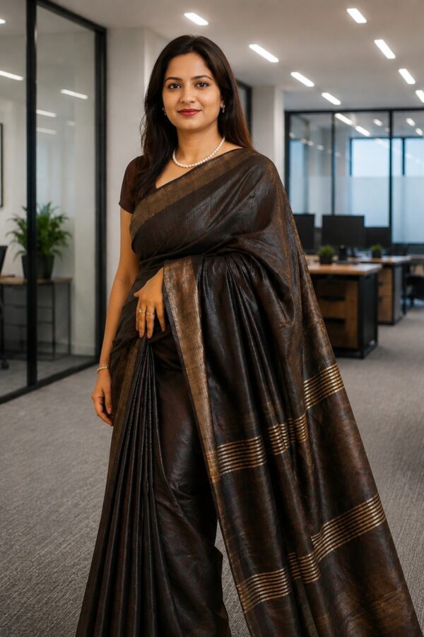 The Authority – Black Tussar Saree