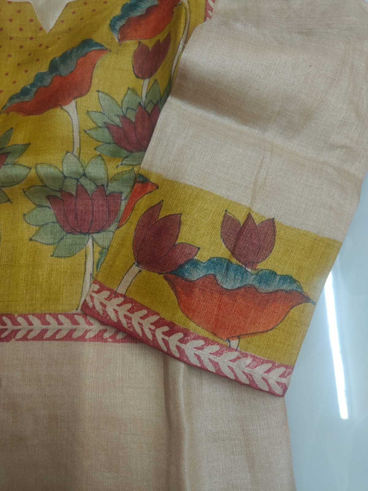Desi Tussar Silk Hand-Printed Kurti - Image 3