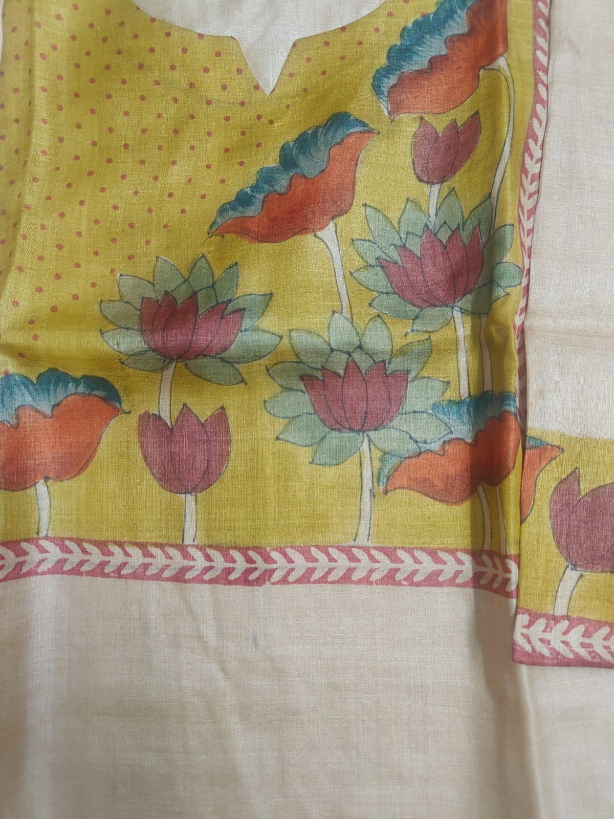 Desi Tussar Silk Hand-Printed Kurti - Image 4