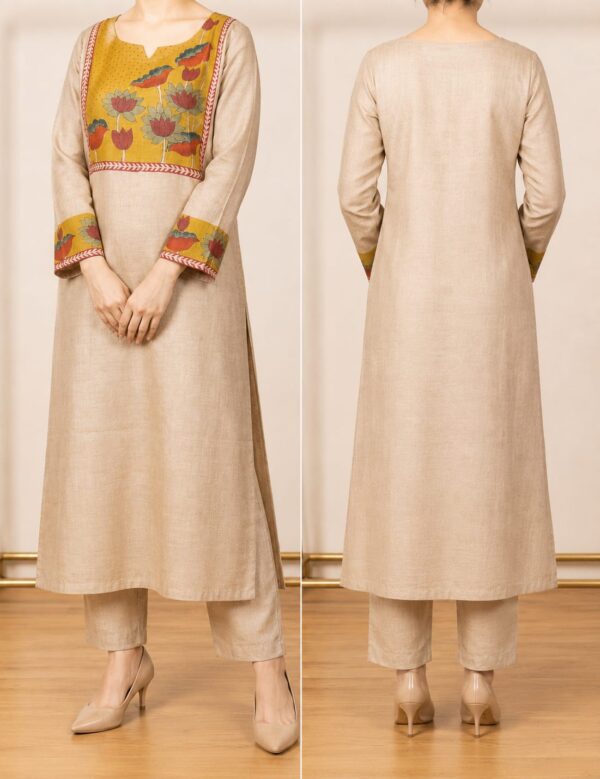 Desi Tussar Silk Hand-Printed Kurti