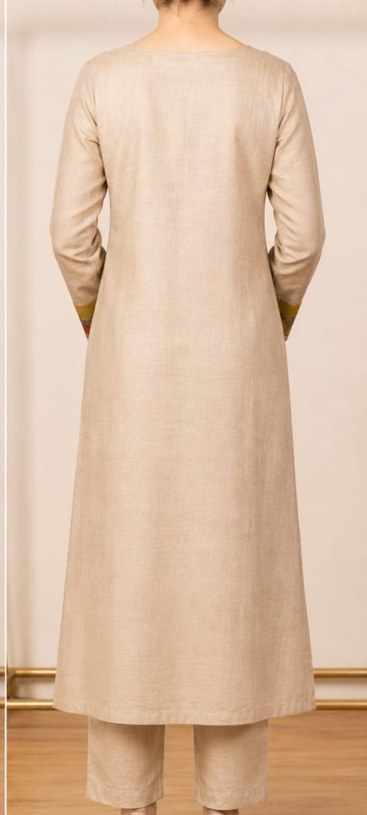 Desi Tussar Silk Hand-Printed Kurti 2 - Image 3