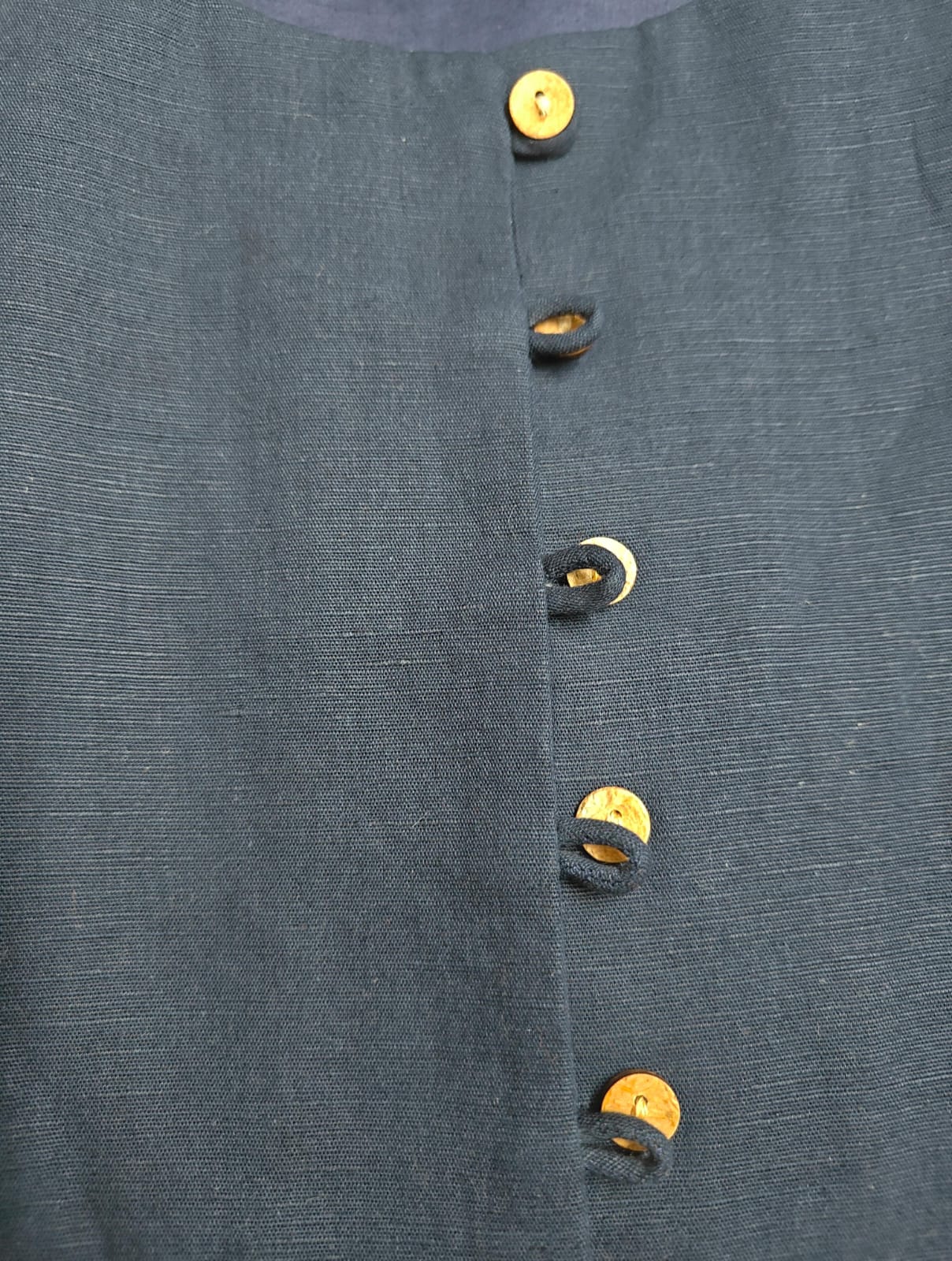 Navy Cotton Waistcoat Top - Image 2