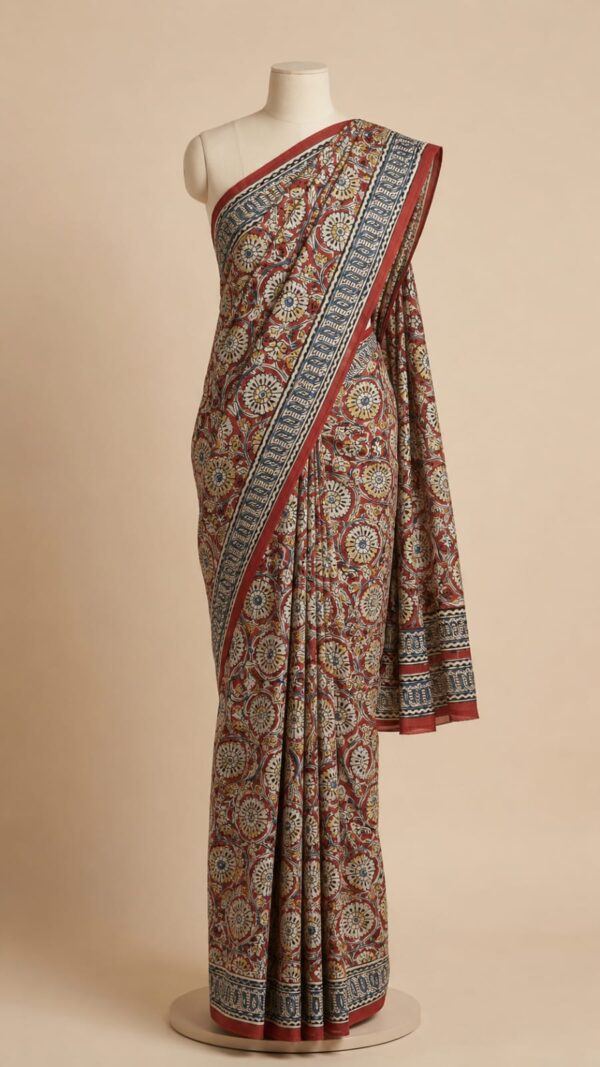 Pedana Cotton Kalamkari Saree