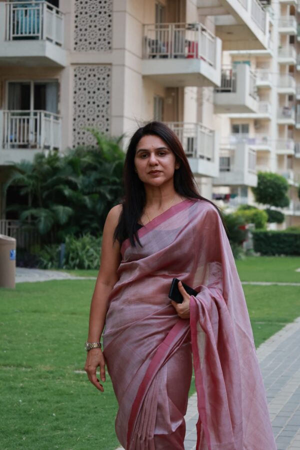 Mangalagiri Handloom Saree – Rose Mauve