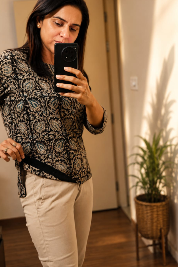 Midnight Kalamkari | Handloom Top