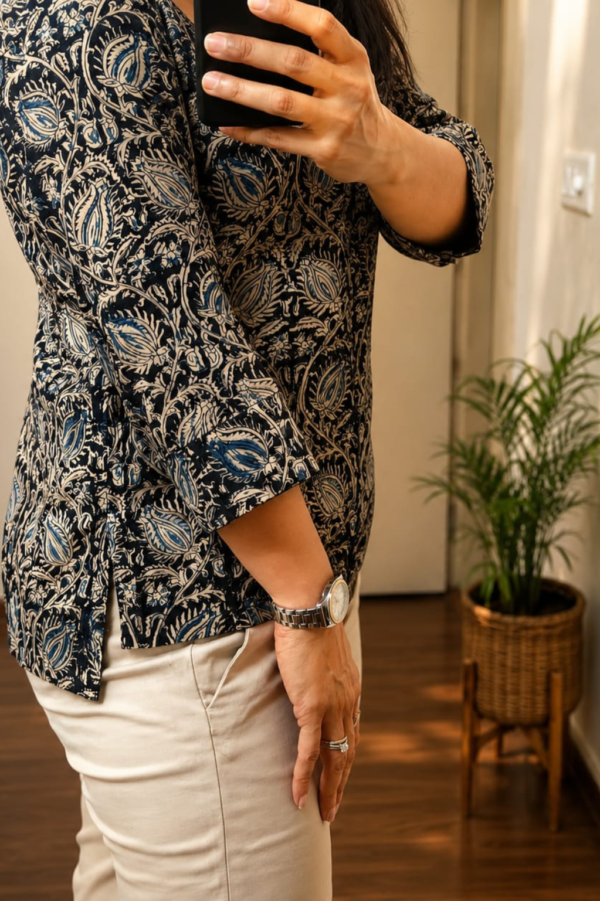 Midnight Kalamkari | Handloom Top